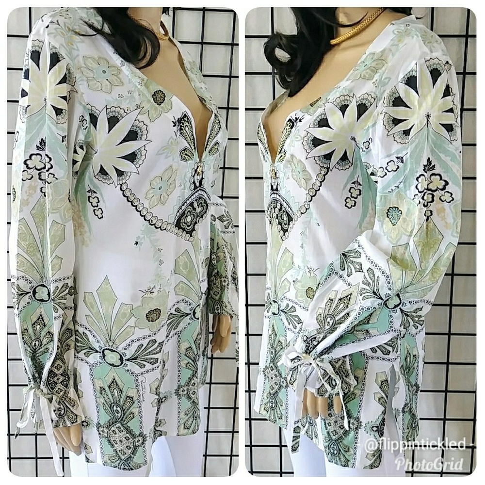 HP! NWOT Roberto Cavalli Floral Print Tunic Top - Picture 3 of 7